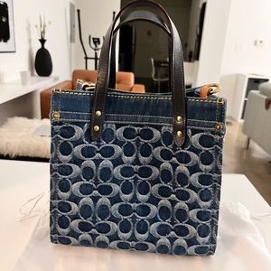 Coach Denim Field Tote 22